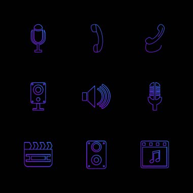 dizi iş ikonları/simgeleri, vektör, illüstrasyon 