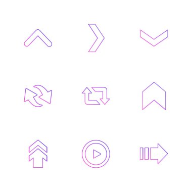 oklar yön işaretçiler yaratıcı simgeler ayarla, düz özel koleksiyon vektör