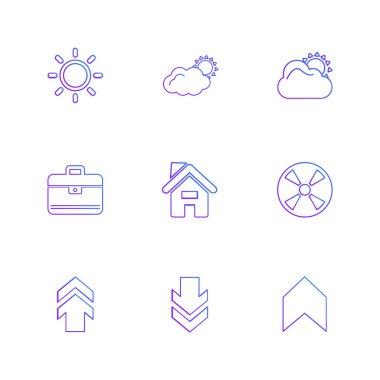 Beyaz arka plan ile yaratıcı rasgele düz app simgeler, vektör çizim