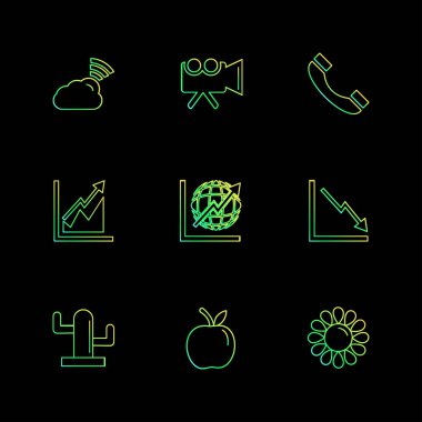 dizi iş ikonları/simgeleri, vektör, illüstrasyon 