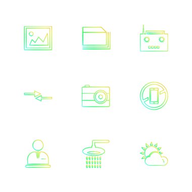 çeşitli minimalist vektör app simge kümesi  