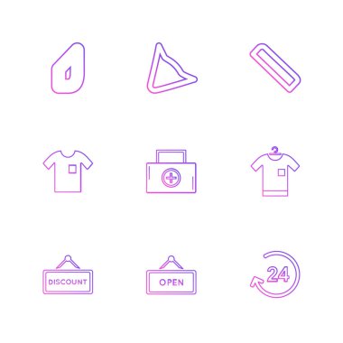 Beyaz arka plan üzerinde renkli farklı minimalist düz vektör app simgeleri