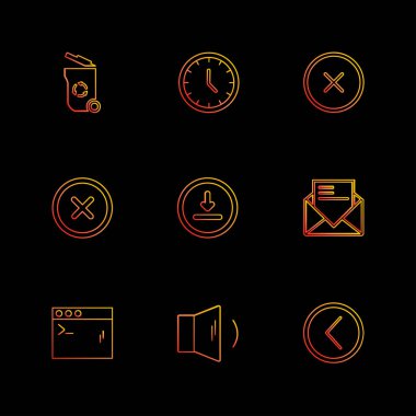 zaman tema minimalist vektör simge kümesi