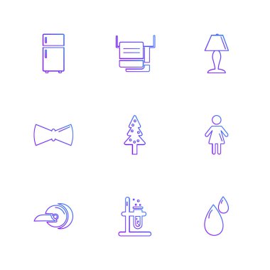 Beyaz arka plan üzerinde farklı minimalist düz vektör app simgeleri