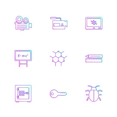 Bilgisayarlar, dijital cihazlar ve becerikli alet düğme düz stil ikonları ayarla