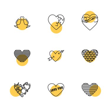 kalplerin minimalist vektör simge kümesi