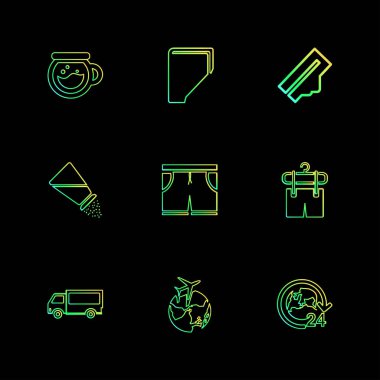 çeşitli minimalist vektör app simge kümesi  