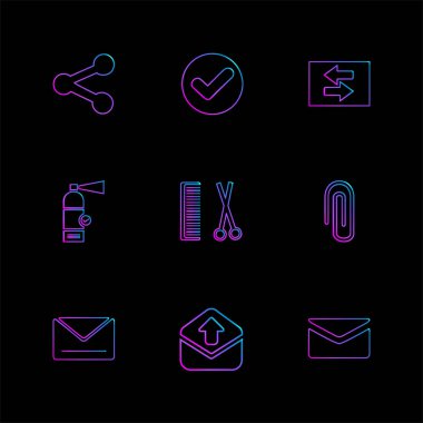 çeşitli semboller ile minimalist vektör simge kümesi