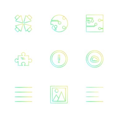 Beyaz arka plan üzerinde renkli farklı minimalist düz vektör app simgeleri