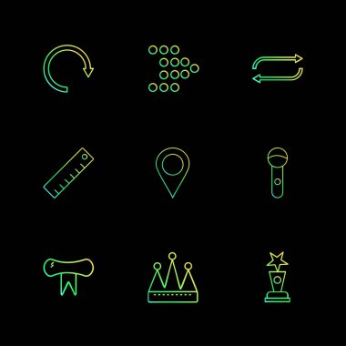 dizi iş ikonları/simgeleri, vektör, illüstrasyon 