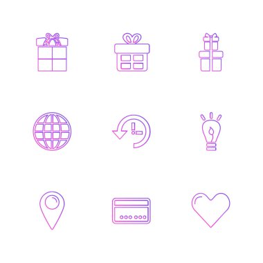 Beyaz arka plan ile rasgele düz app simgeleri, dijital sanat vektör çizim