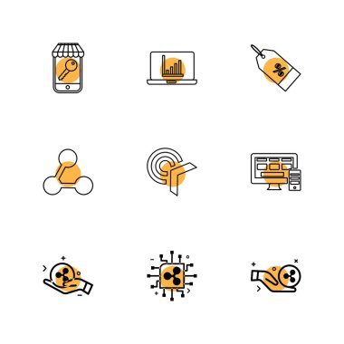 iş yaratıcı düz tasarım simgeler vektör koleksiyonu