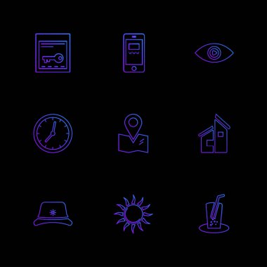 dizi iş ikonları/simgeleri, vektör, illüstrasyon 