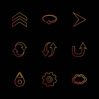 oklar yön işaretçiler yaratıcı simgeler ayarla, düz özel koleksiyon vektör