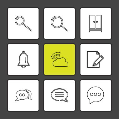 çeşitli minimalist vektör app simge kümesi  