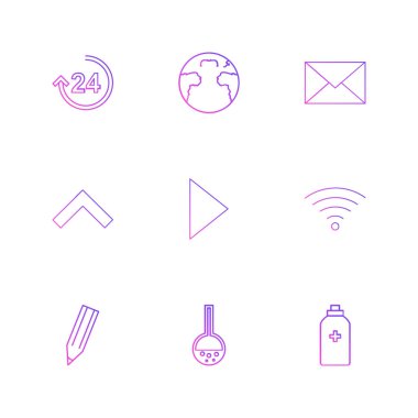 rasgele düz app simgeleri ile ayarla, illüstrasyon vektör