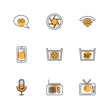çeşitli minimalist vektör app simge kümesi  