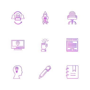 iş yaratıcı simgeler vektör tasarım düz koleksiyonu