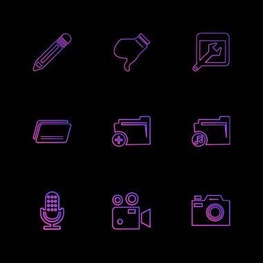 Bilgisayarlar, dijital cihazlar ve becerikli alet düğme düz stil ikonları ayarla