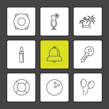 farklı minimalist düz vektör app simgeler siyah arka plan üzerine