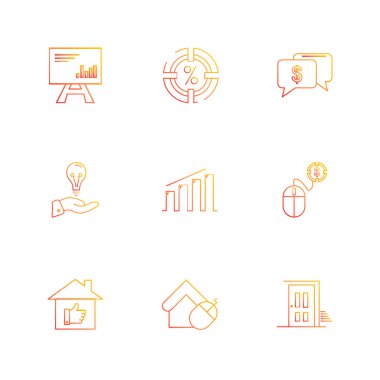 iş yaratıcı simgeler vektör tasarım düz koleksiyonu