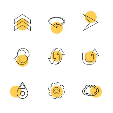 oklar yön işaretçiler yaratıcı simgeler ayarla, düz özel koleksiyon vektör