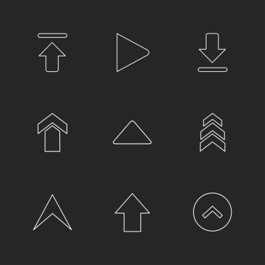 oklar yön işaretçiler yaratıcı simgeler ayarla, düz özel koleksiyon vektör