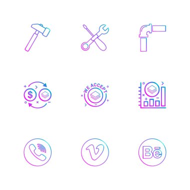 iş yaratıcı simgeler vektör tasarım düz koleksiyonu