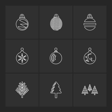 çeşitli semboller ile minimalist vektör simge kümesi