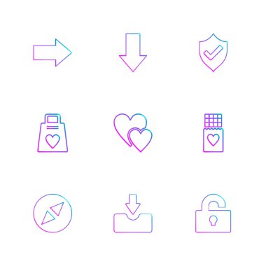 Beyaz arka plan üzerinde renkli farklı minimalist düz vektör app simgeleri