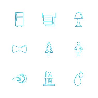 Beyaz arka plan üzerinde renkli farklı minimalist düz vektör app simgeleri