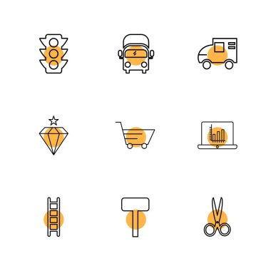 dizi iş ikonları/simgeleri, vektör, illüstrasyon 