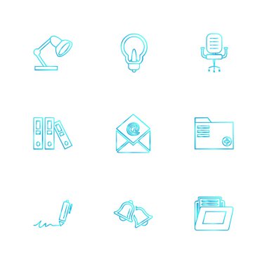 dizi iş ikonları/simgeleri, vektör, illüstrasyon 