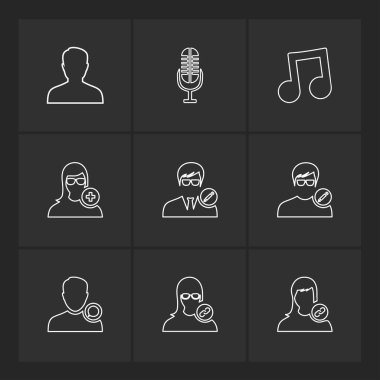 Kullanıcı profil resmi simgeler basit tarzda ayarla
