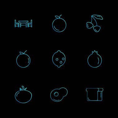 çeşitli semboller ile minimalist vektör simge kümesi