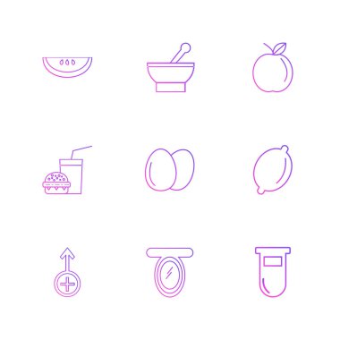 çeşitli minimalist vektör app simge kümesi  