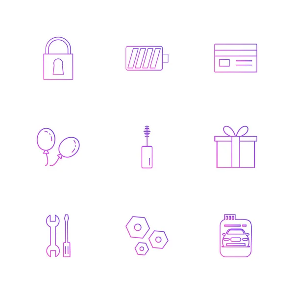 Set Various Minimalistic Vector App Icons — Stock Vector