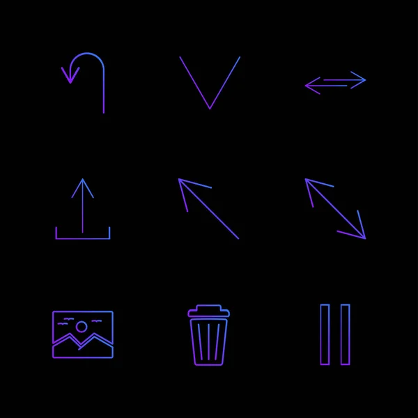 Arrows Directions Pointers Creative Icons Set Vector Design Flat Collection — Stock Vector