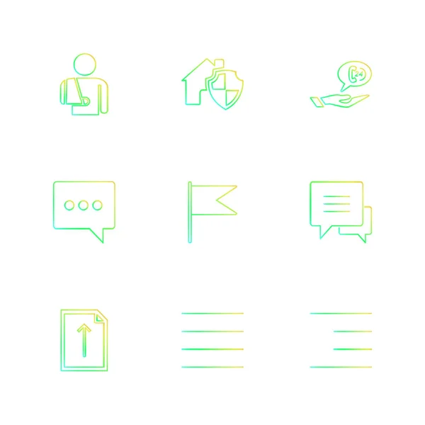 Conjunto Iconos Vectoriales Minimalistas Varios Objetos Símbolos — Vector de stock