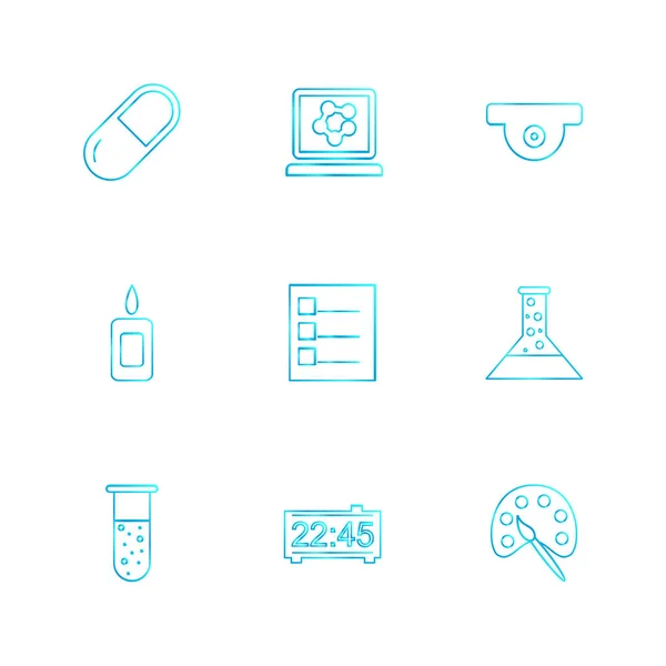 Conjunto Varios Iconos Aplicaciones Vectoriales Minimalistas — Vector de stock