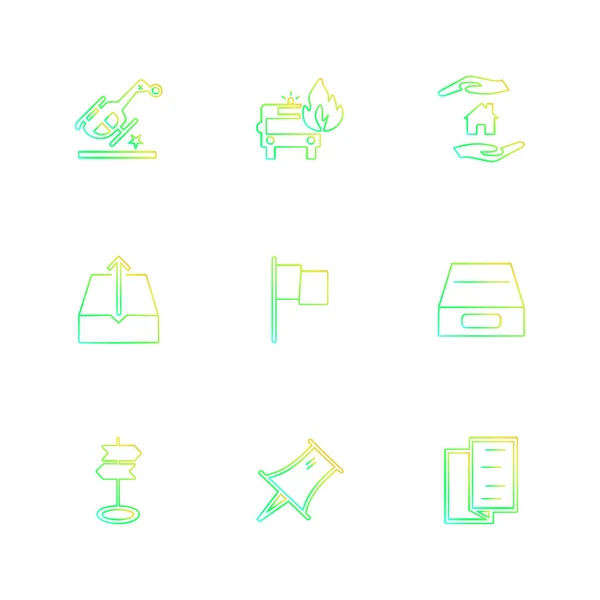 Set Van Minimalistische Vector Iconen Vervoer Papierwerk Thema — Stockvector