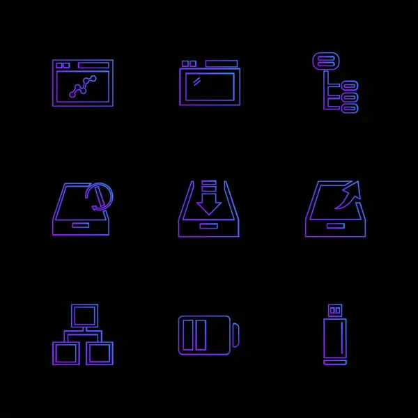 Vector Collection Computer Creative Flat Design Icons — Stock Vector