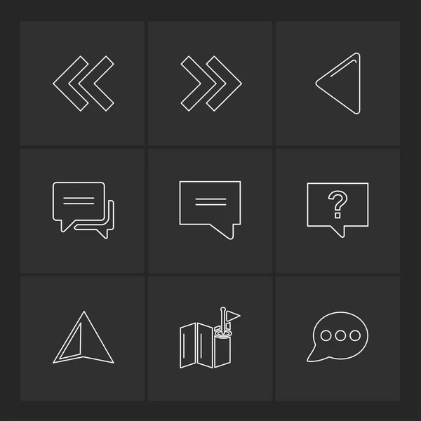 Set Van Verschillende Minimalistische Vector App Pictogrammen — Stockvector