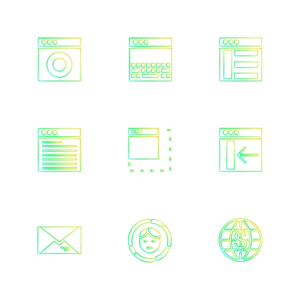 Ordenadores Dispositivos Digitales Botones Gadgets Conjunto Iconos Estilo Plano — Vector de stock