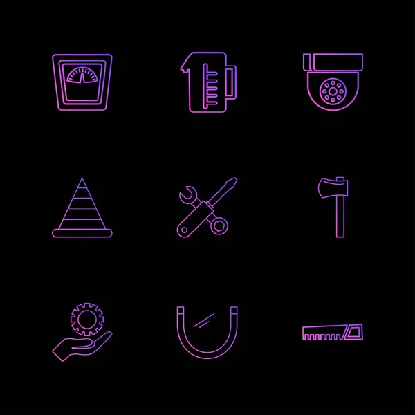 Set Various Minimalistic Vector App Icons — Stock Vector