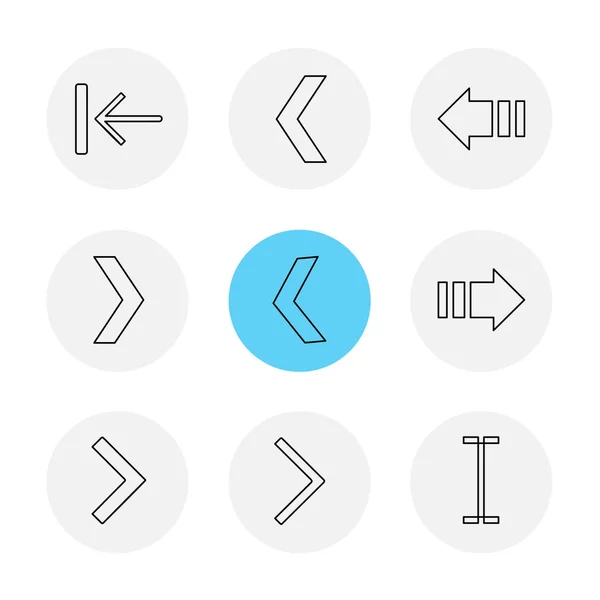 Arrows Directions Pointers Creative Icons Set Vector Design Flat Collection — Stock Vector