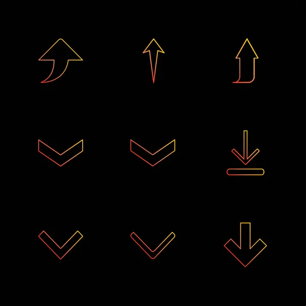 Flèches Directions Pointeurs Icônes Créatives Ensemble Conception Vectorielle Collection Plate — Image vectorielle