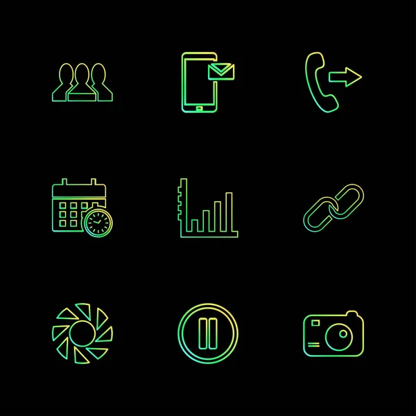 Uppsättning Minimalistisk Vector Ikoner Med Olika Symboler — Stock vektor