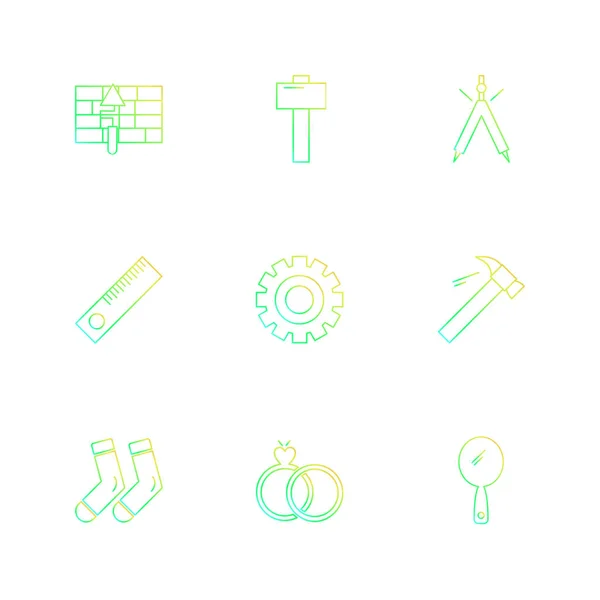 Nombreux Ensemble Simple Icônes Application Plate Illustration Vectorielle Sur Fond — Image vectorielle