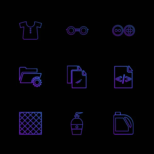 Conjunto Varios Iconos Aplicaciones Vectoriales Minimalistas — Vector de stock